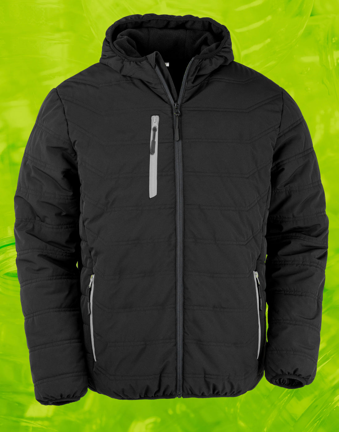 Result Black Compass Padded Winter Jacket R240X - Black Grey - Customisable Jacket