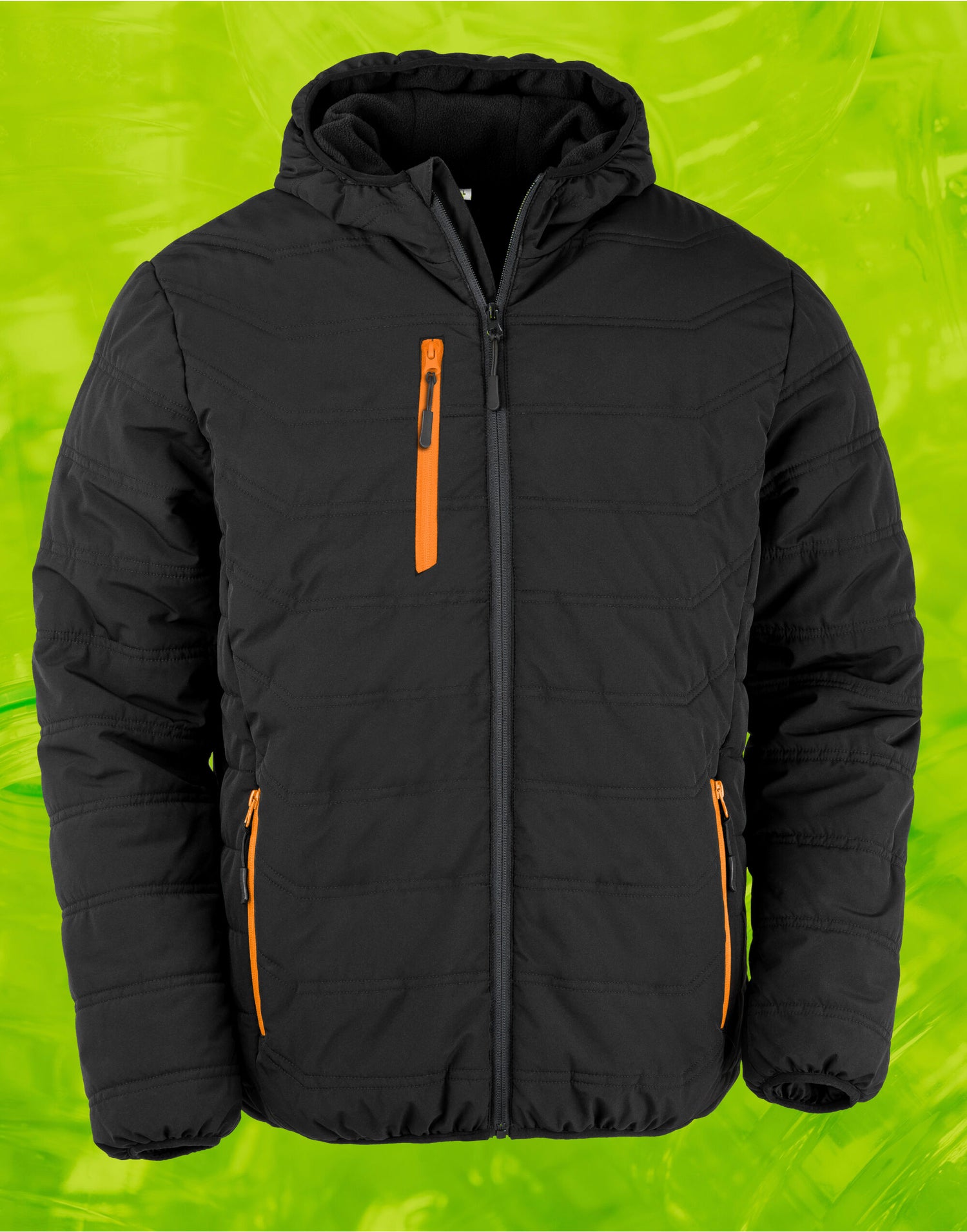 Result Black Compass Padded Winter Jacket R240X - Black Orange - Customisable Jacket