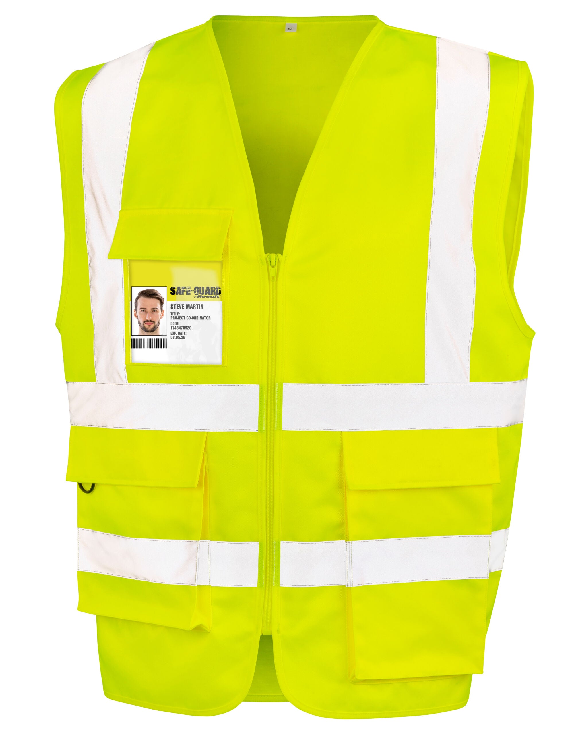 Result Workguard Heavyduty Security Vest R477X - Fluoresent Yellow - Customisable H-Vis Vests