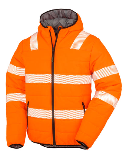 Result Rcycled Ripstop Padded Safety Jacket R500X - Fluoresent Orange - Customisable Safetywear