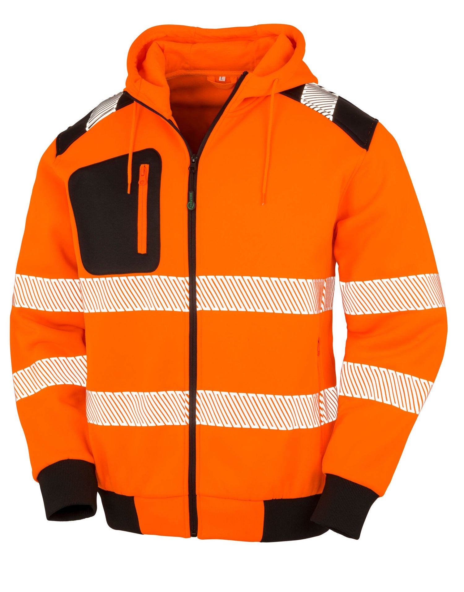 Result Recycled Zipped Safety Hoody R503X - Fluoresent Orange - Customisable Safetywear