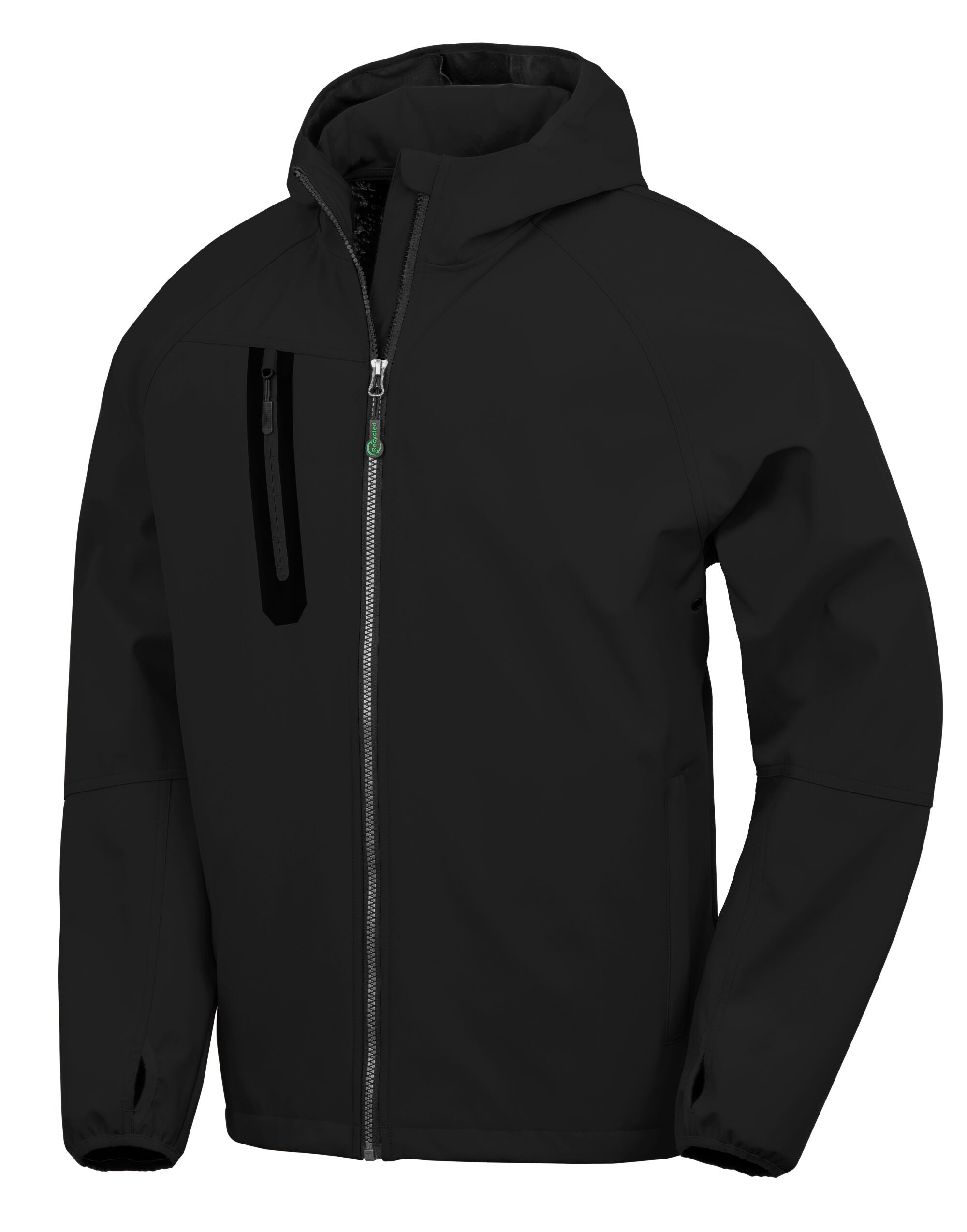 Result Genuine Recycled Result 3-Layer Recycled Hooded Softshell R909X - Black Black - Customisable Jacket