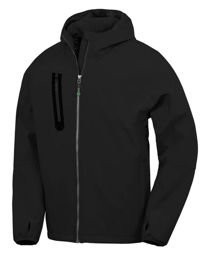 Result Genuine Recycled Result 3-Layer Recycled Hooded Softshell R909X - Black Black - Customisable Jacket