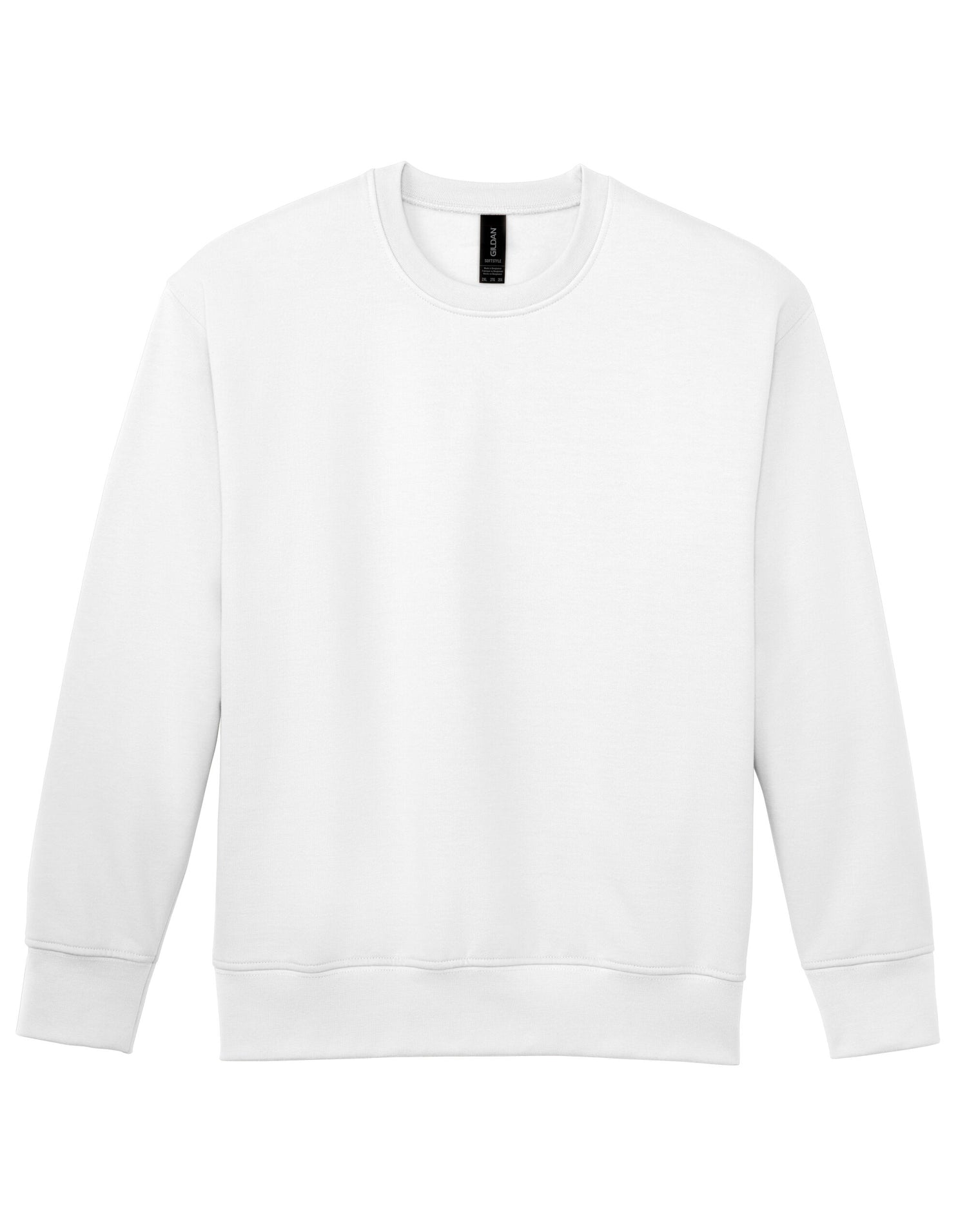 Softstyle Midweight Fleece Adult Crewneck - White-SF000 - White - Customisable Sweatshirts And Hoodies