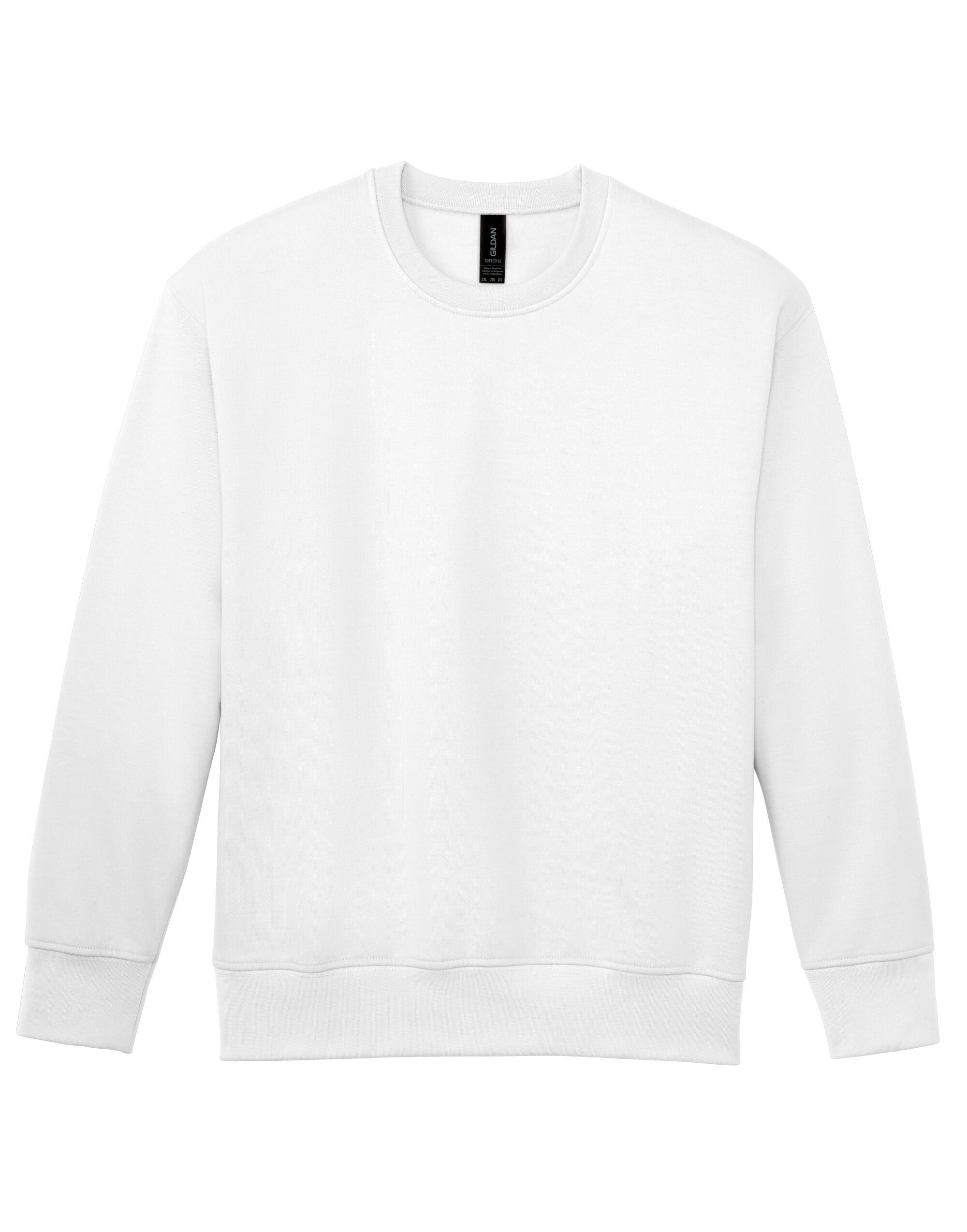Softstyle Midweight Fleece Adult Crewneck - White-SF000 - White - Customisable Sweatshirts And Hoodies