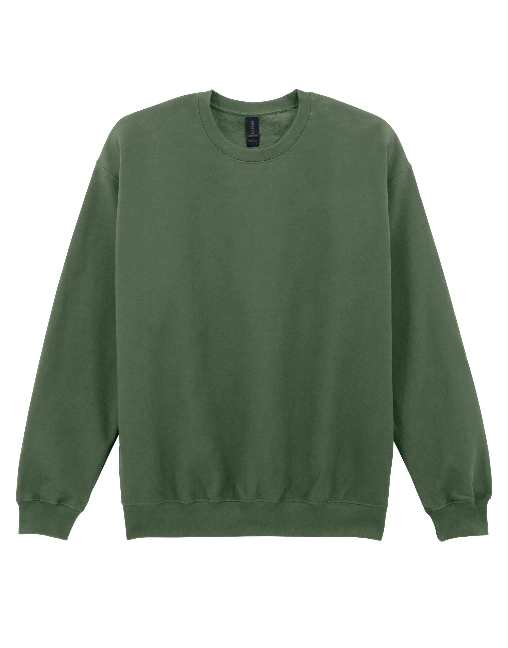 Softstyle Midweight Fleece Adult Crewneck - Military Green -SF000 - Military Green - Customisable Sweatshirts And Hoodies