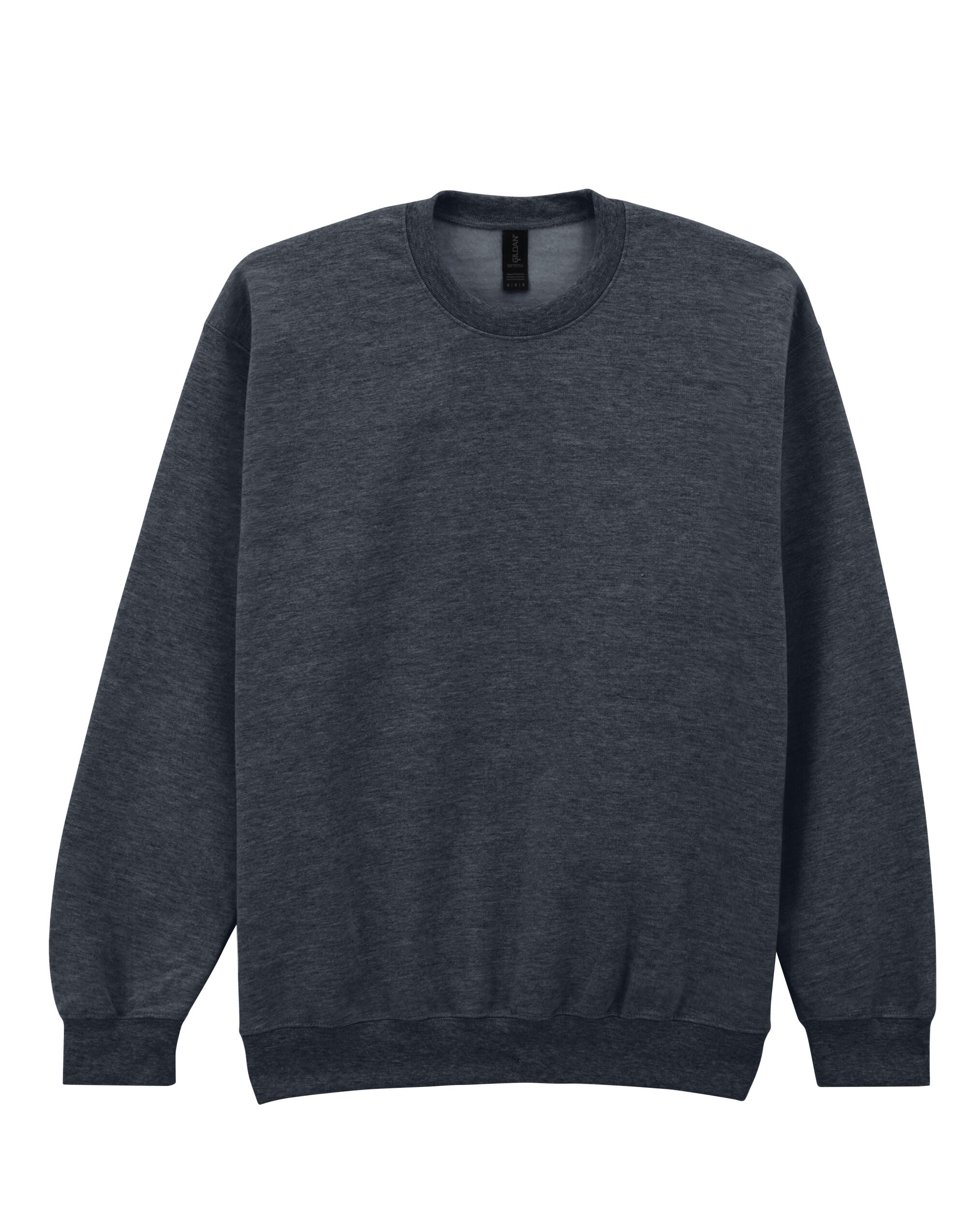 Softstyle Midweight Fleece Adult Crewneck - Dark Heather -SF000 - Dark Heather - Customisable Sweatshirts And Hoodies