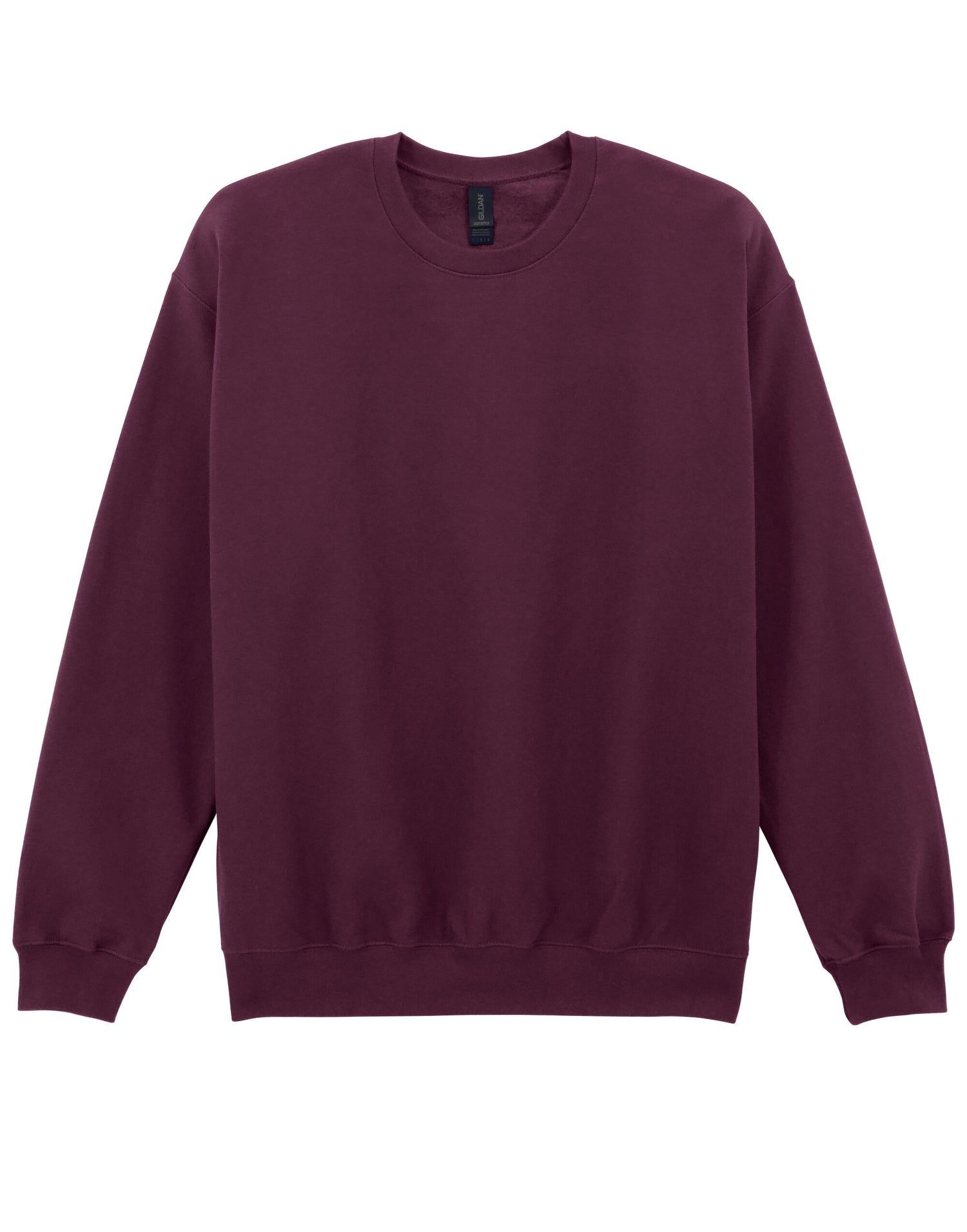 Softstyle Midweight Fleece Adult Crewneck - Maroon -SF000 - Maroon - Customisable Sweatshirts And Hoodies