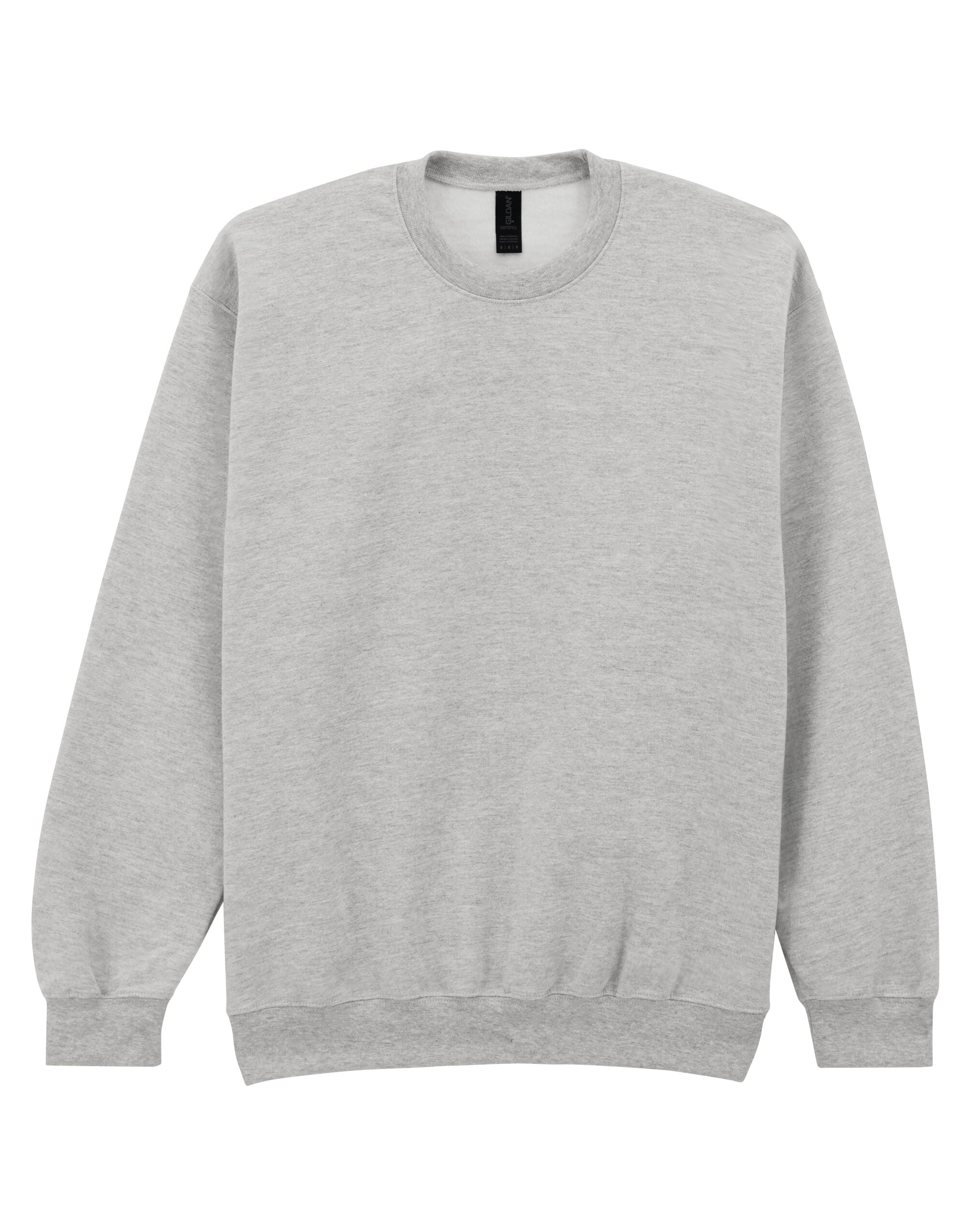 Softstyle Midweight Fleece Adult Crewneck - Ash Grey -SF000 - Ash Grey - Customisable Sweatshirts And Hoodies