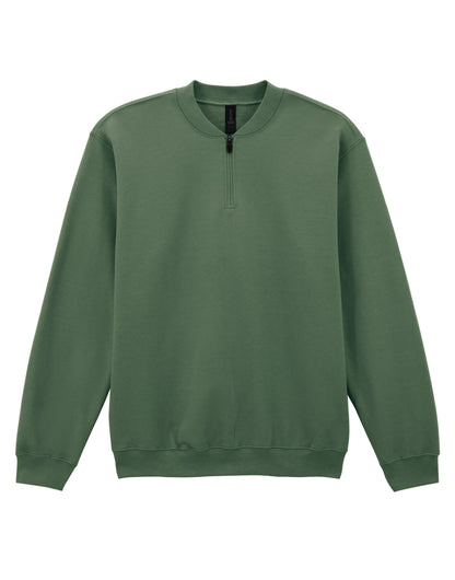 Gildan Softstyle Midweight 1/4 Zip Sweat SF008 - Military Green - Customisable Hoodies