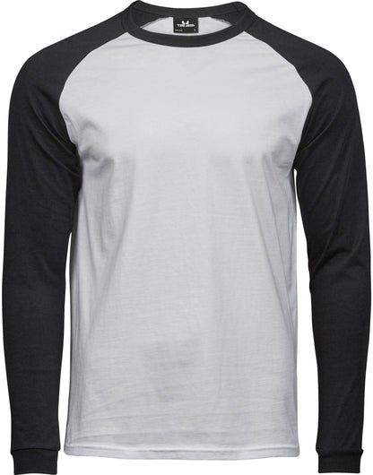 Tee Jays Mens Baseball Tee TJ5072 - White Black - Customisable T-Shirts