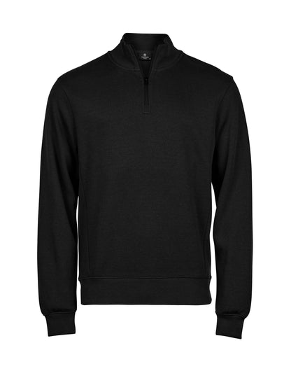 Tee Jays Ribbed Interlock Half Zip TJ5506 - Black - Customisable Sweatshirts