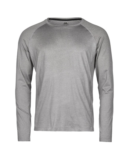 Tee Jays Long Sleeve Cooldry Tee TJ7022 - Grey Melange - Customisable T-Shirts