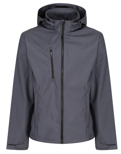 Regatta Professional Regatta Venturer Hooded Softshell tra701 - Seal Grey Black - Customisable Jackets