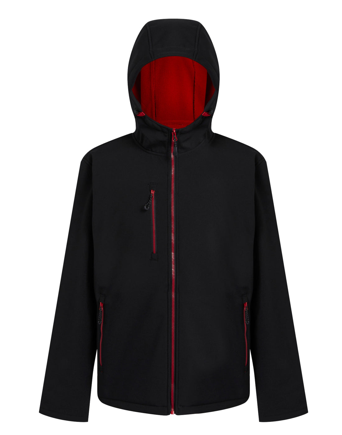 Regatta Professional Regatta Navigate 2-Layer Hood Softshell TRA705 - Black Classic Red - Customisable Softshell Jacket