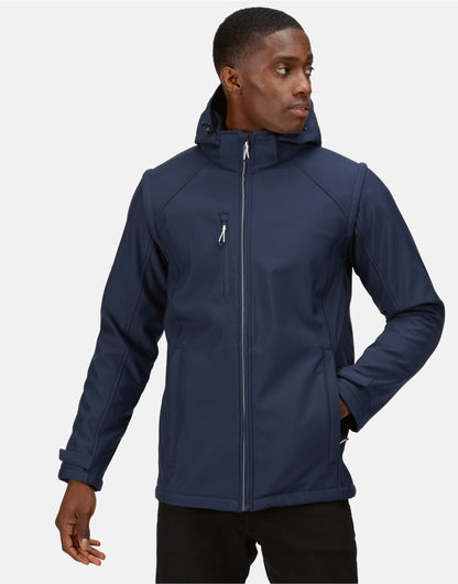 Regatta Professional Regatta Mens Earsmus 4-In-1 Softshell TRA713 - Navy Navy - Customisable Softshell Jacket