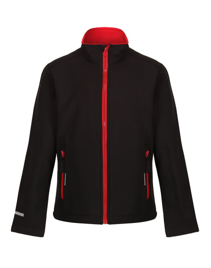 Regatta Junior Ablaze 2 Layer Softshell tra732 - Black Classic Red - Customisable Jacket