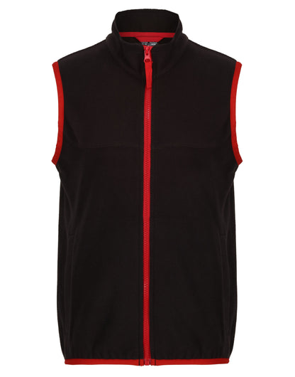 Regatta Junior Micro Fleece Bodywarmer TRA883 - Black Classic Red - Customisable Bodywarmer