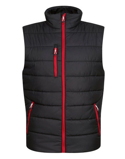 Regatta Professional Regatta Mens Navigate Thermal Bodywarmer TRA892 - Black Classic Red - Customisable Bodywarmer