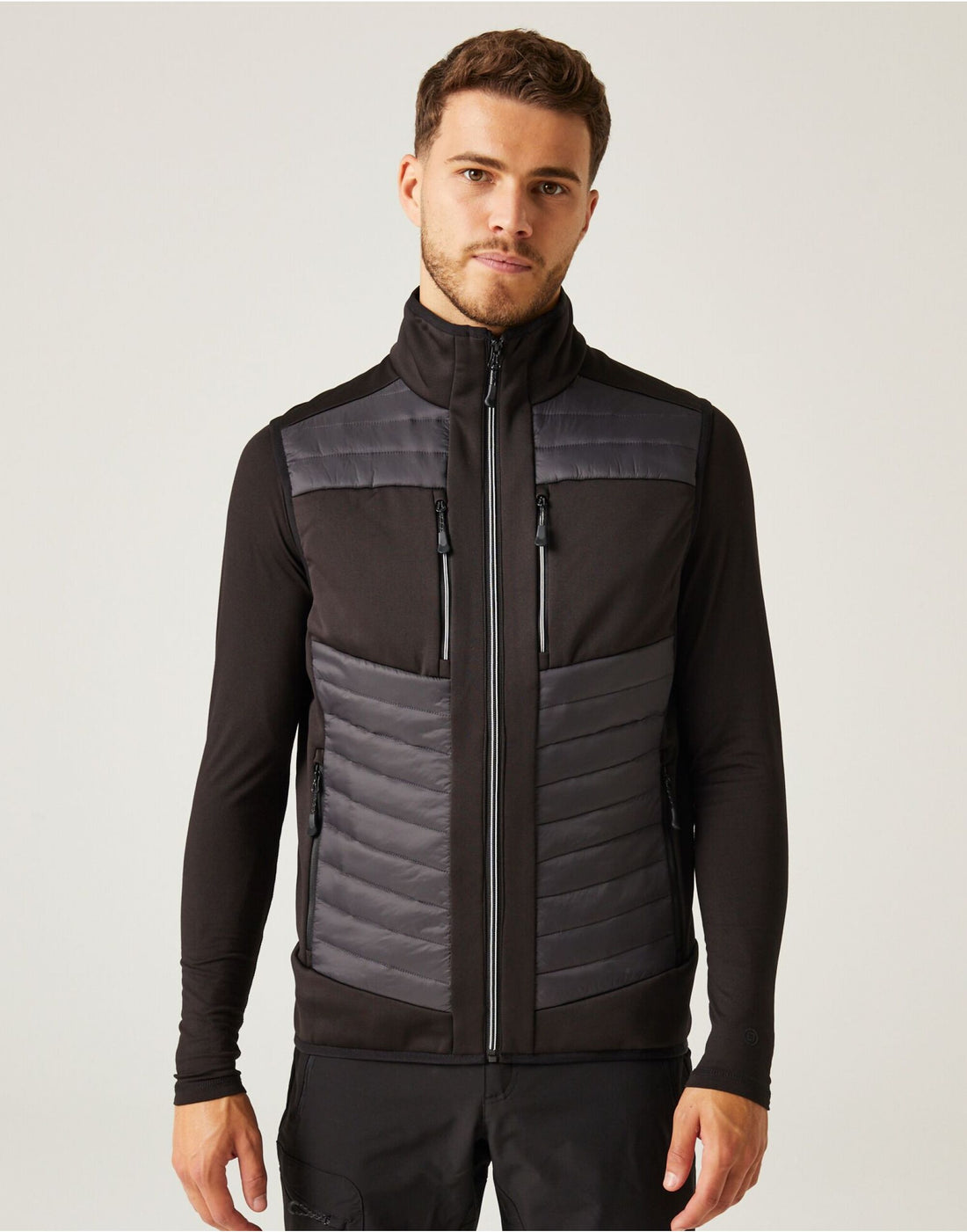 Regatta Professional Regatta E Volve Unisex Hybrid Bodywarmer TRA905 - Ash Black - Customisable Bodywarmer