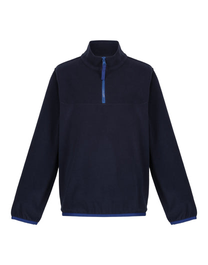 Regatta Junior Micro Fleece Half Zip trf679 - Navy New Royal - Customisable Outerwear
