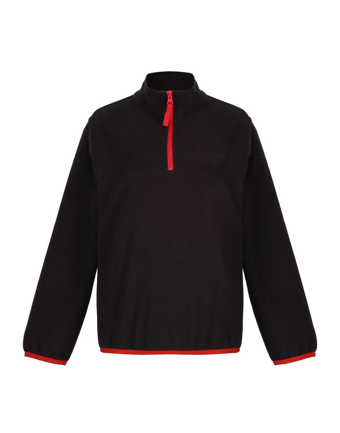 Regatta Junior Micro Fleece Half Zip trf679 - Black Classic Red - Customisable Outerwear