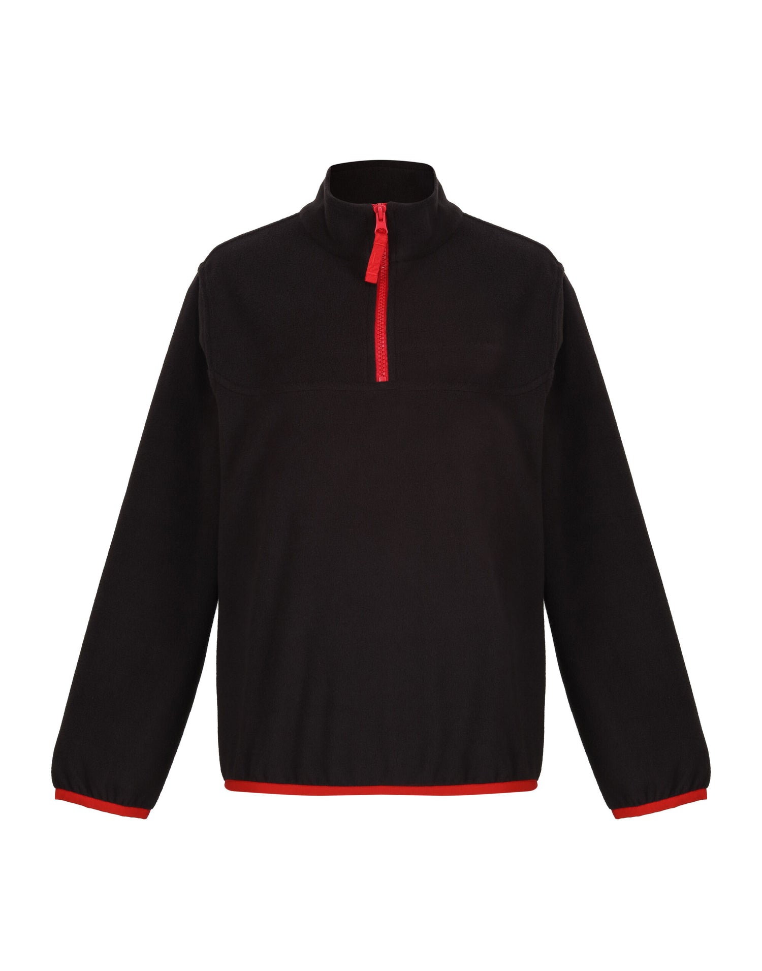Regatta Junior Micro Fleece Half Zip trf679 - Black Classic Red - Customisable Outerwear