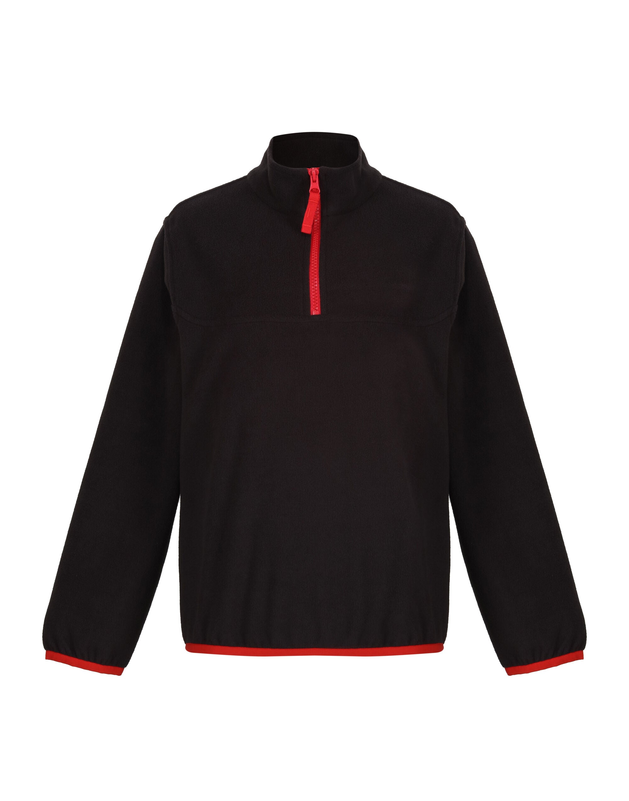 Regatta Junior Micro Fleece Half Zip trf679 - Black Classic Red - Customisable Outerwear