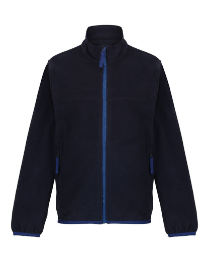 Regatta Junior Full Zip Microfleece trf688 - Navy New Royal - Customisable Outerwear
