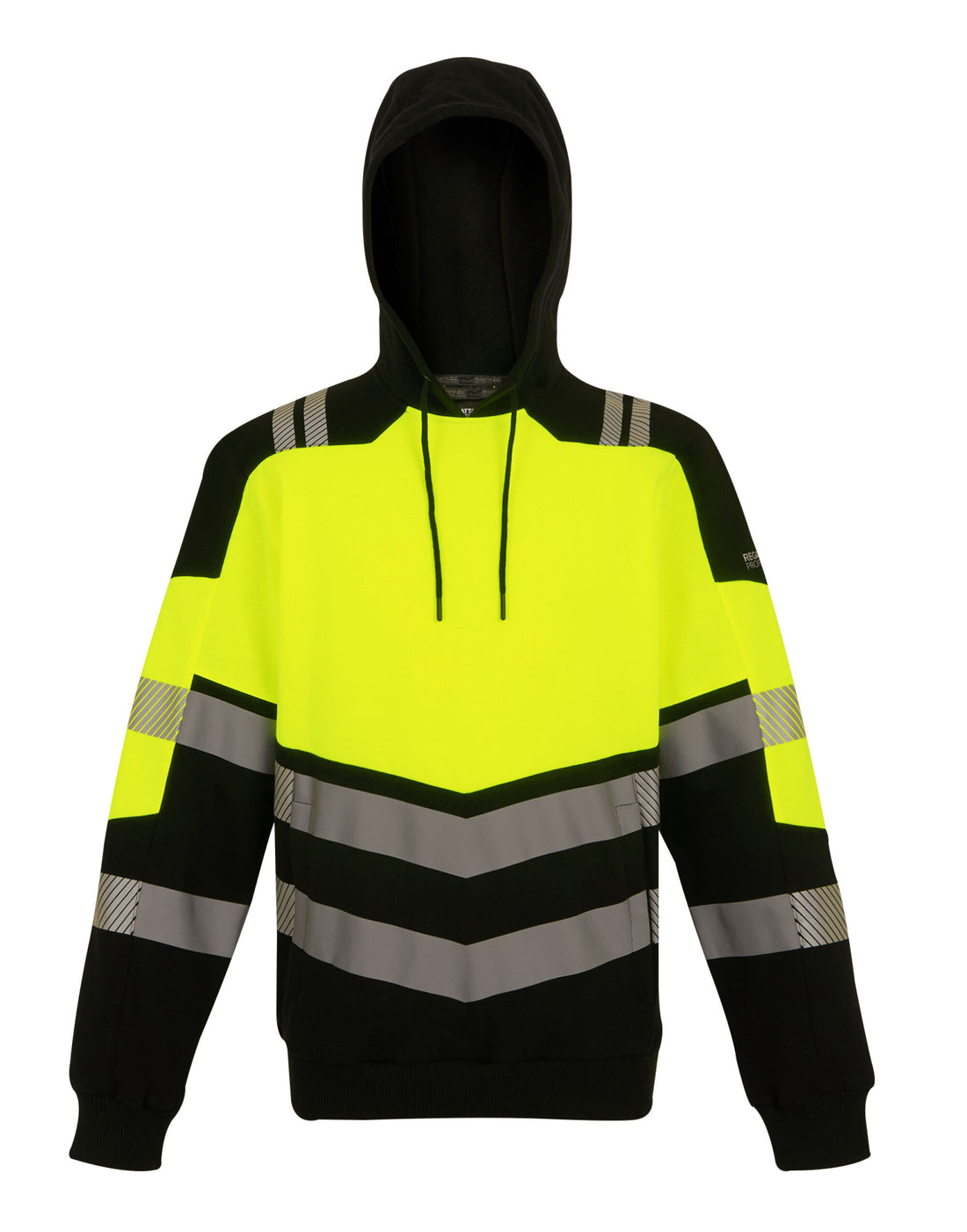 Regatta High Visibility Regatta Hi-Vis X-Pro Hoodie (Class 2) TRF780 - Black Hi-Vis Yellow - Customisable Hoodies