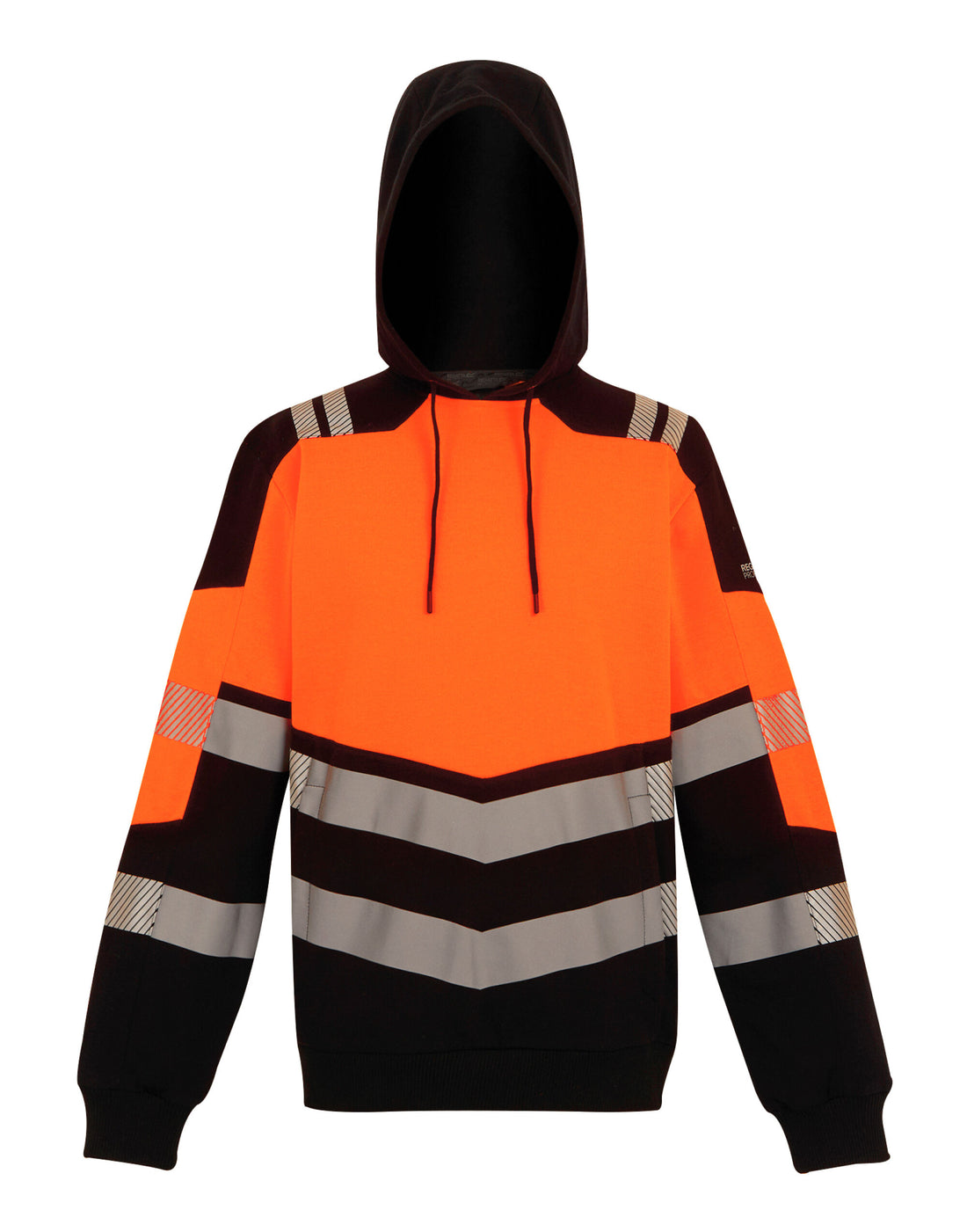 Regatta High Visibility Regatta Hi-Vis X-Pro Hoodie (Class 2) TRF780 - Black Hi-Vis Orange - Customisable Hoodies