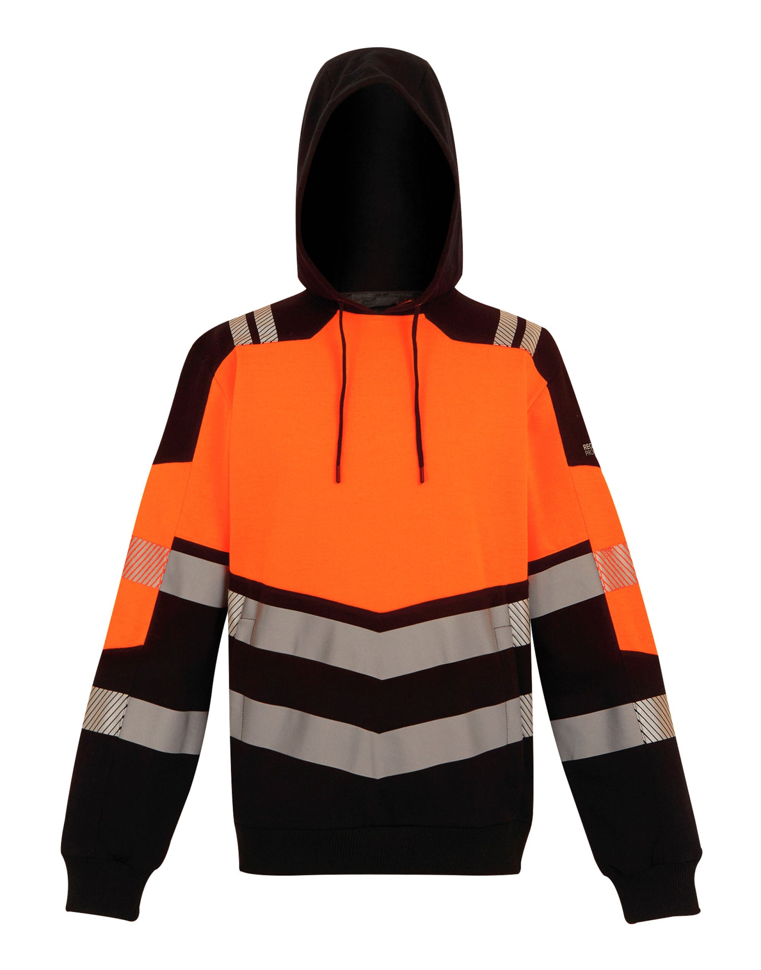 Regatta High Visibility Regatta Hi-Vis X-Pro Hoodie (Class 2) TRF780 - Black Hi-Vis Orange - Customisable Hoodies