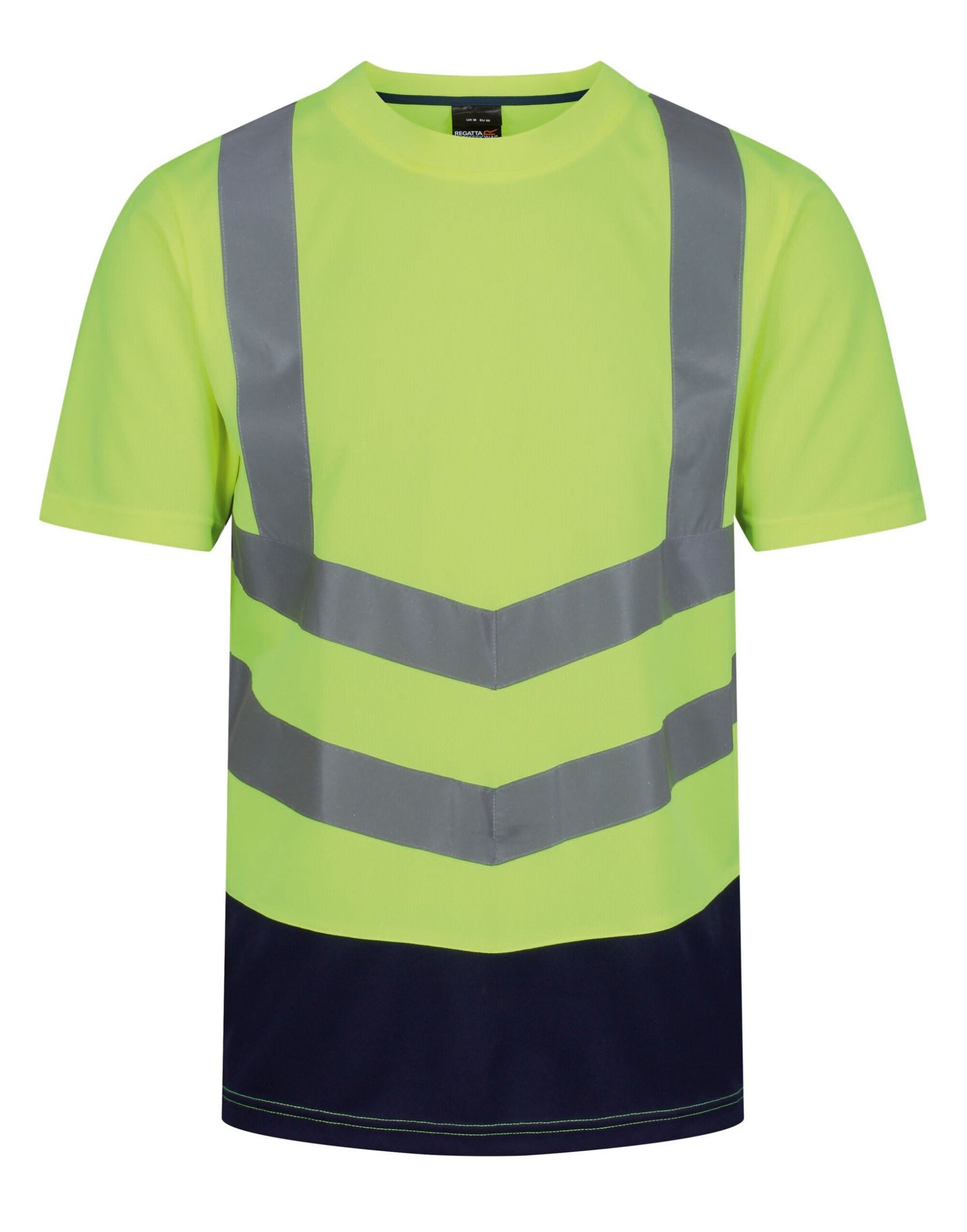 Regatta High Visibility Regatta Hi Vis Pro Short Sleeve T-Shirt TRS194 - Hi-Vis Yellow Navy - Customisable Hi-Vis T-Shirts
