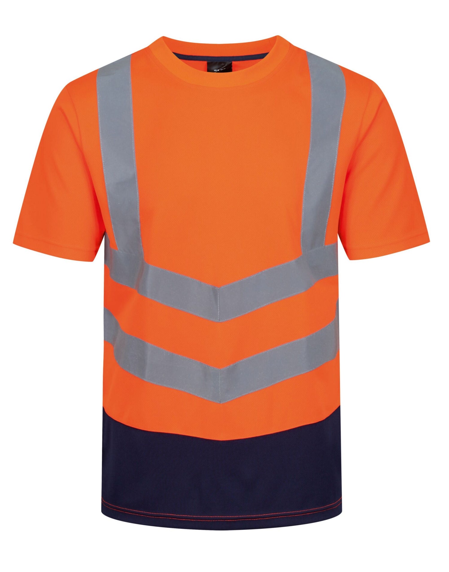 Regatta High Visibility Regatta Hi Vis Pro Short Sleeve T-Shirt TRS194 - Hi Vis Orange Navy - Customisable Hi-Vis T-Shirts