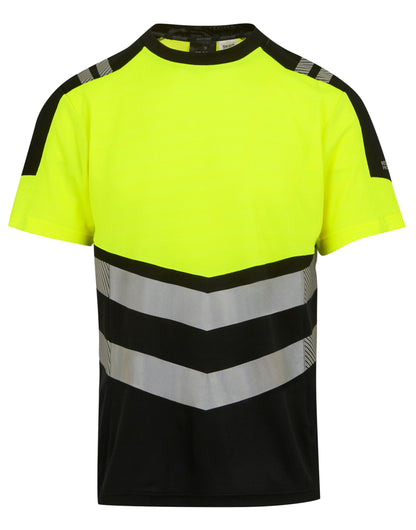 Regatta High Visibility Regatta Hi-Vis X-Pro T-Shirt TRS280 - Black Hi-Vis Yellow - Customisable Hi-Vis T-Shirts