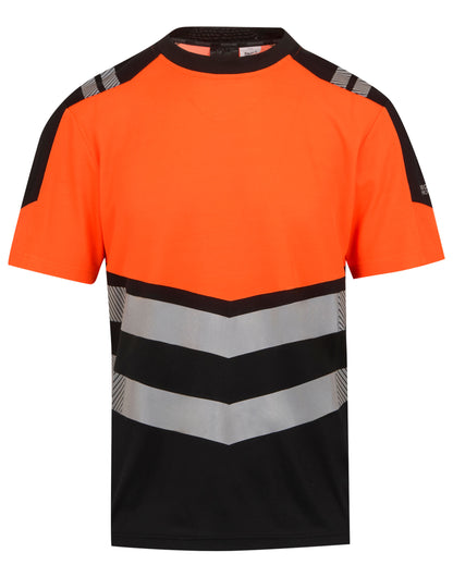 Regatta High Visibility Regatta Hi-Vis X-Pro T-Shirt TRS280 - Black Hi-Vis Orange - Customisable Hi-Vis T-Shirts