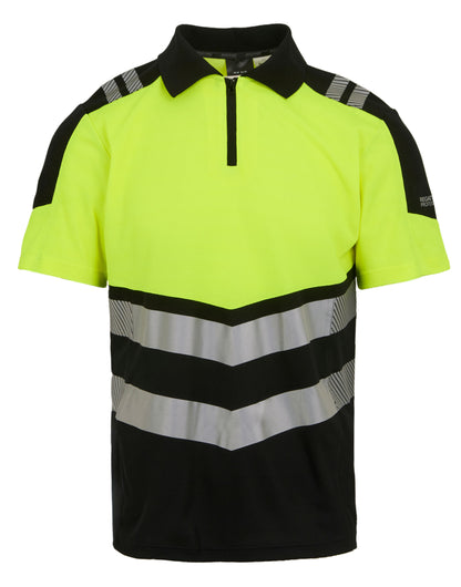Regatta High Visibility Regatta Hi-Vis X-Pro Polo TRS281 - Black Hi-Vis Yellow - Customisable Hi-Vis Polos