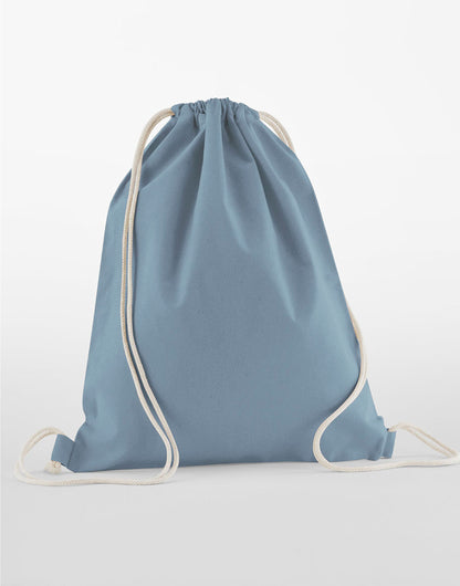Westford Mill Organic Cotton InCo Gymsac w160 - Dusty Blue O S - Customisable Bags