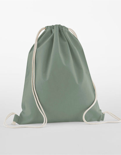Westford Mill Organic Cotton InCo Gymsac w160 - Dusty Green O S - Customisable Bags