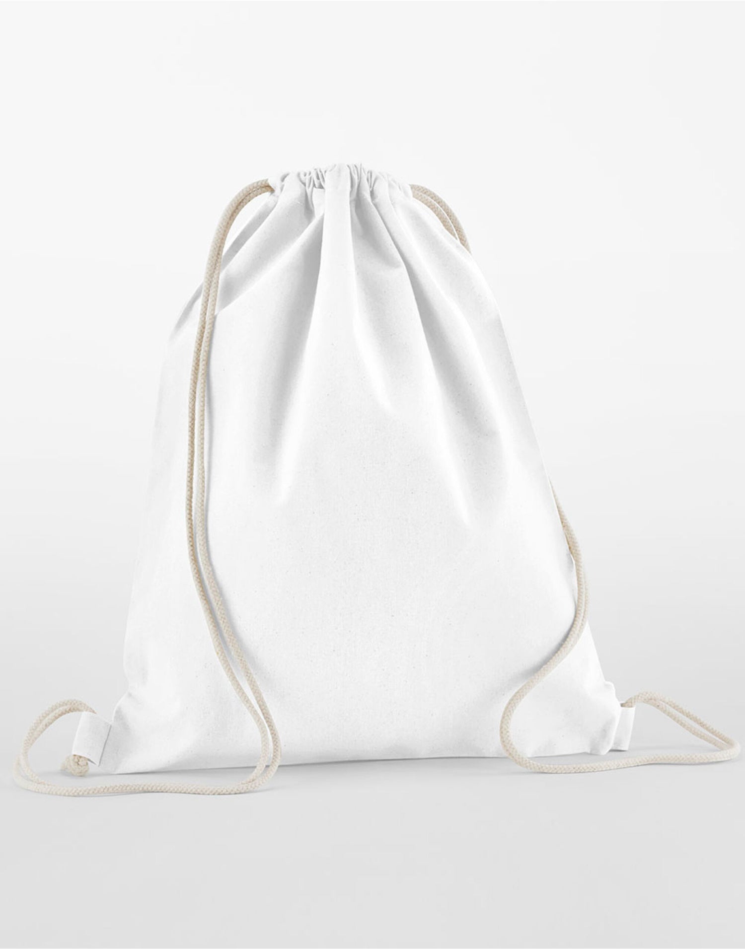 Westford Mill Organic Cotton InCo Gymsac w160 - White O S - Customisable Bags