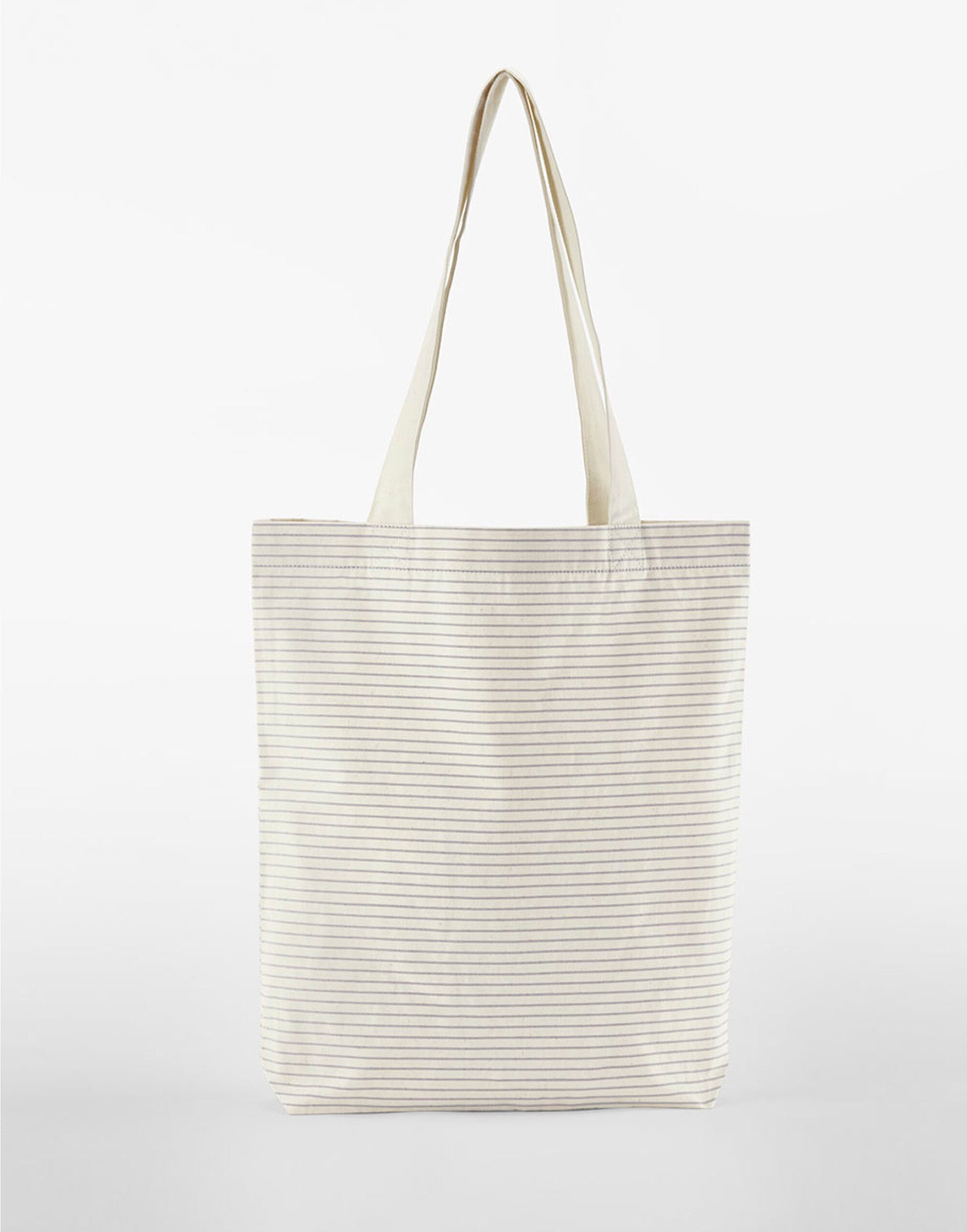 Westford Mill Striped Org Cotton Tote w251 - Grey Stripe O S - Customisable Bags