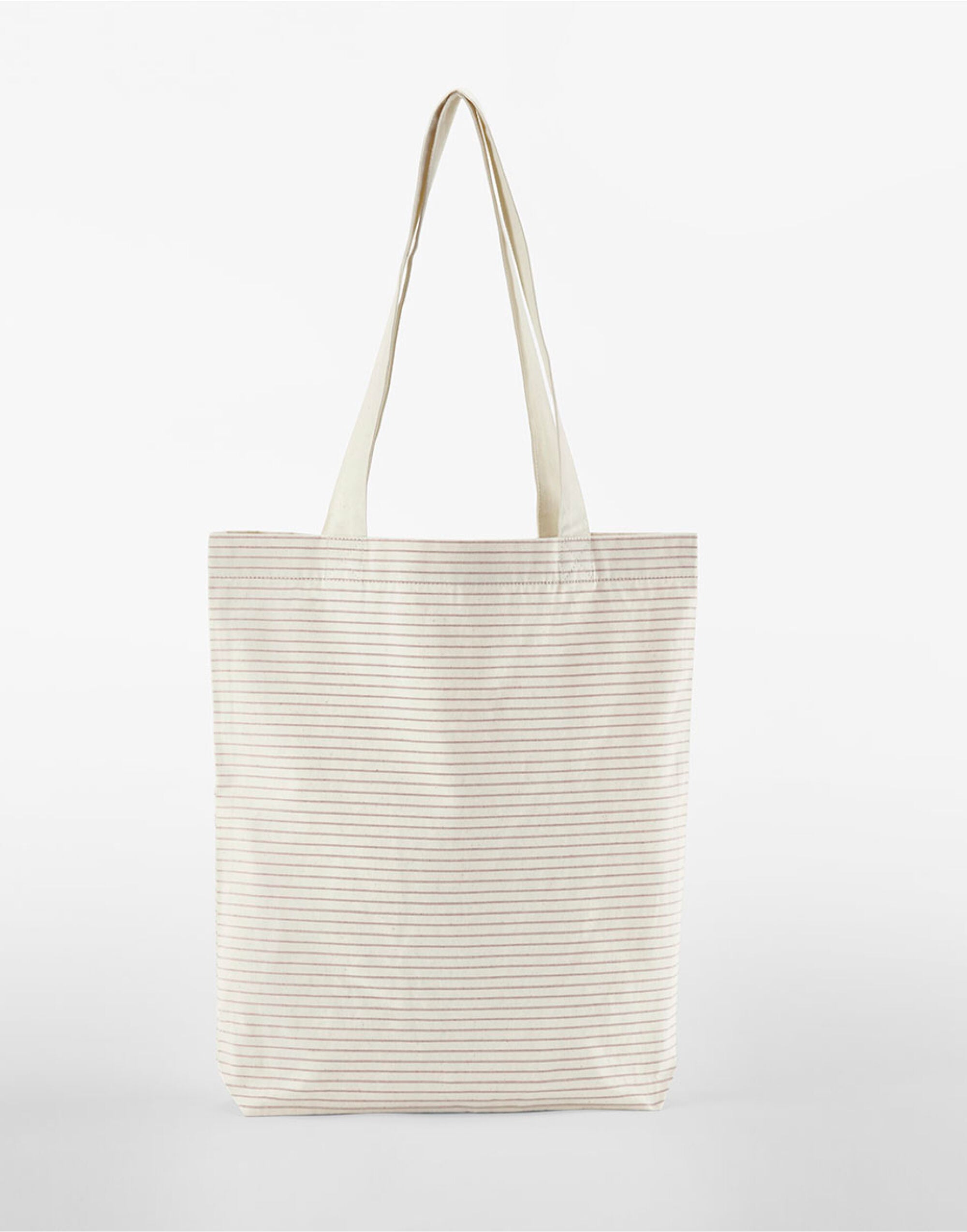 Westford Mill Striped Org Cotton Tote w251 - Red Stripe O S - Customisable Bags