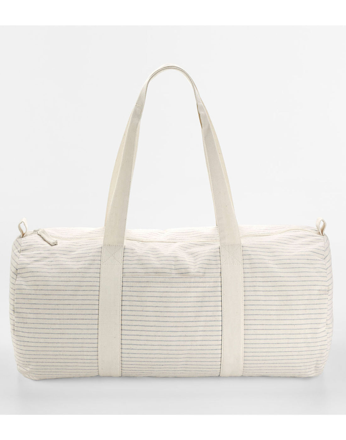Westford Mill Striped Org Cot Barrel Bag w258 - Grey Stripe O S - Customisable Bags