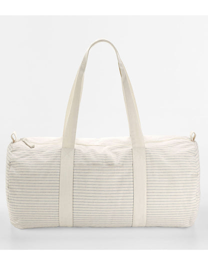 Westford Mill Striped Org Cot Barrel Bag w258 - Grey Stripe O S - Customisable Bags