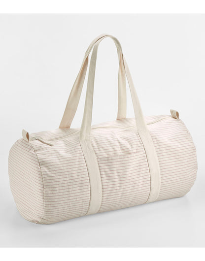 Westford Mill Striped Org Cot Barrel Bag w258 - - Customisable Bags