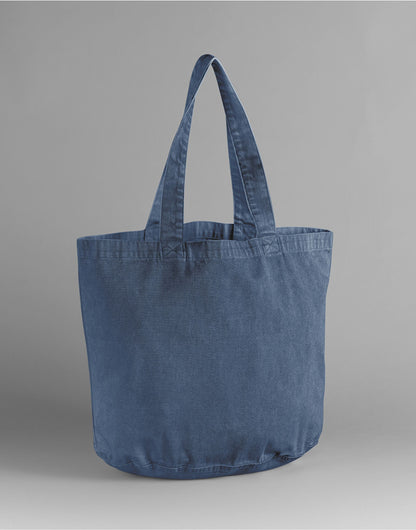 Westford Mill Garment Dyed Shopper W345 - Vintage Denim O S - Customisable Bags