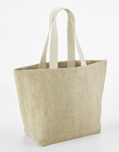 Westford Mill Soft Washed Jute Beach Bag w466 - Natural O S - Customisable Bags
