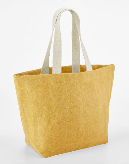 Westford Mill Soft Washed Jute Beach Bag w466 - Saffron O S - Customisable Bags