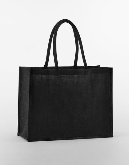 Westford Mill Starched Jute Classic Shop w470 - Black Black O S - Customisable Bags