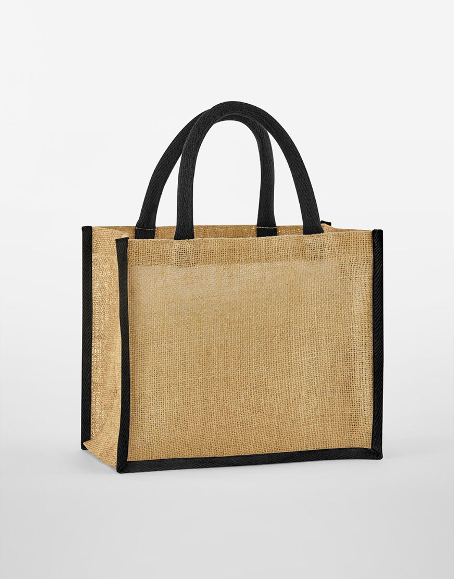 Westford Mill Starched Jute Midi Tote w473 - Natural Black O S - Customisable Bags